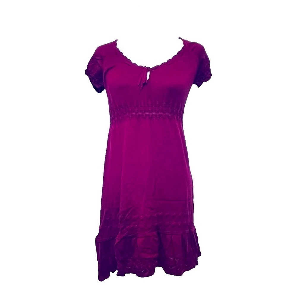 Max Studio Red Knitted Short Sleeve Dress